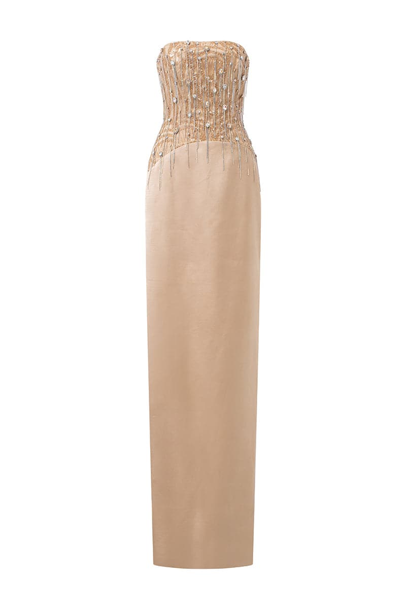 TERESA SILK SATIN CRYSTAL DRESS | 21Six | CULT MIA