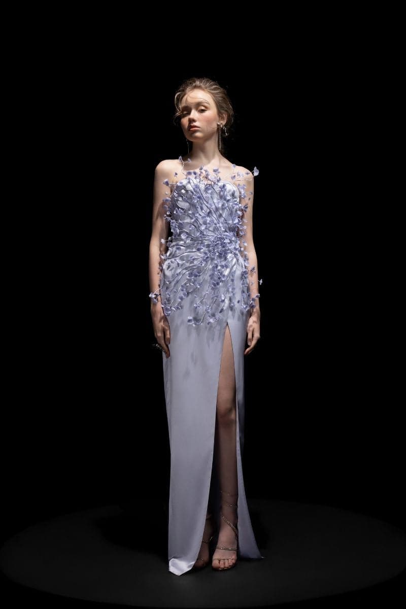 VERI PERI CONNIE SILK SATIN FLOWERS MAXI DRESS | 21Six | CULT MIA