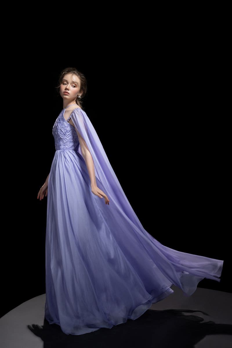 21Six Veri Peri Dalia silk cut-out gown, elegant maxi dress with stylish design and vibrant Veri Peri color.