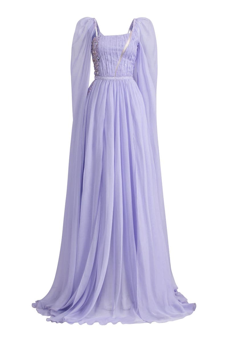 VERI PERI JANE SILK CAPE MAXI DRESS | 21Six | CULT MIA