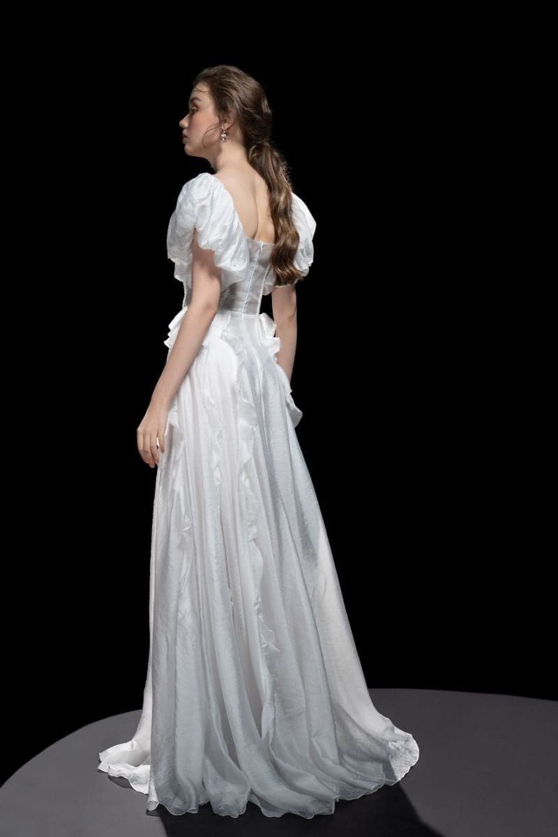 WHITE GARCIA SILK RUFFLES DRESS | CULT MIA | 21Six WHITE GARCIA SILK RUFFLES DRESS | CULT MIA | 21Six