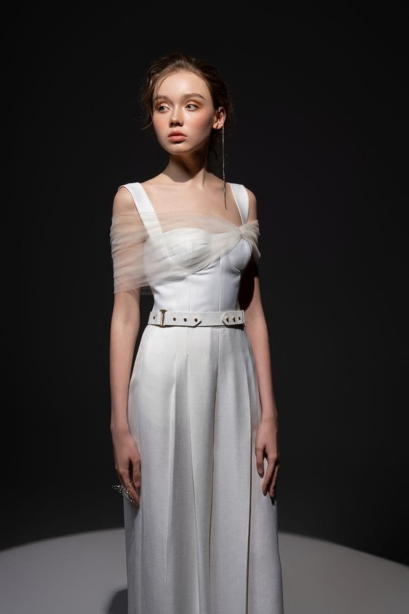 WHITE MONICA TAFFETA CHEST CUP JUMPSUIT | 21Six | CULT MIA