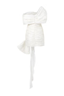 White Kendall taffeta cut-out mini dress by 21Six, featuring a stylish design and modern silhouette.