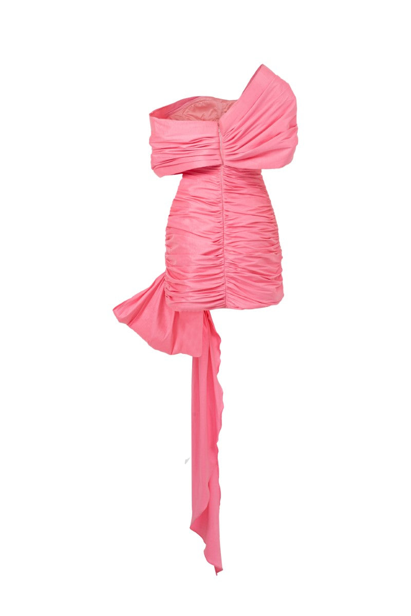 KENDALL TAFFETA CUT OUT DRESS IN PINK - CULT MIA