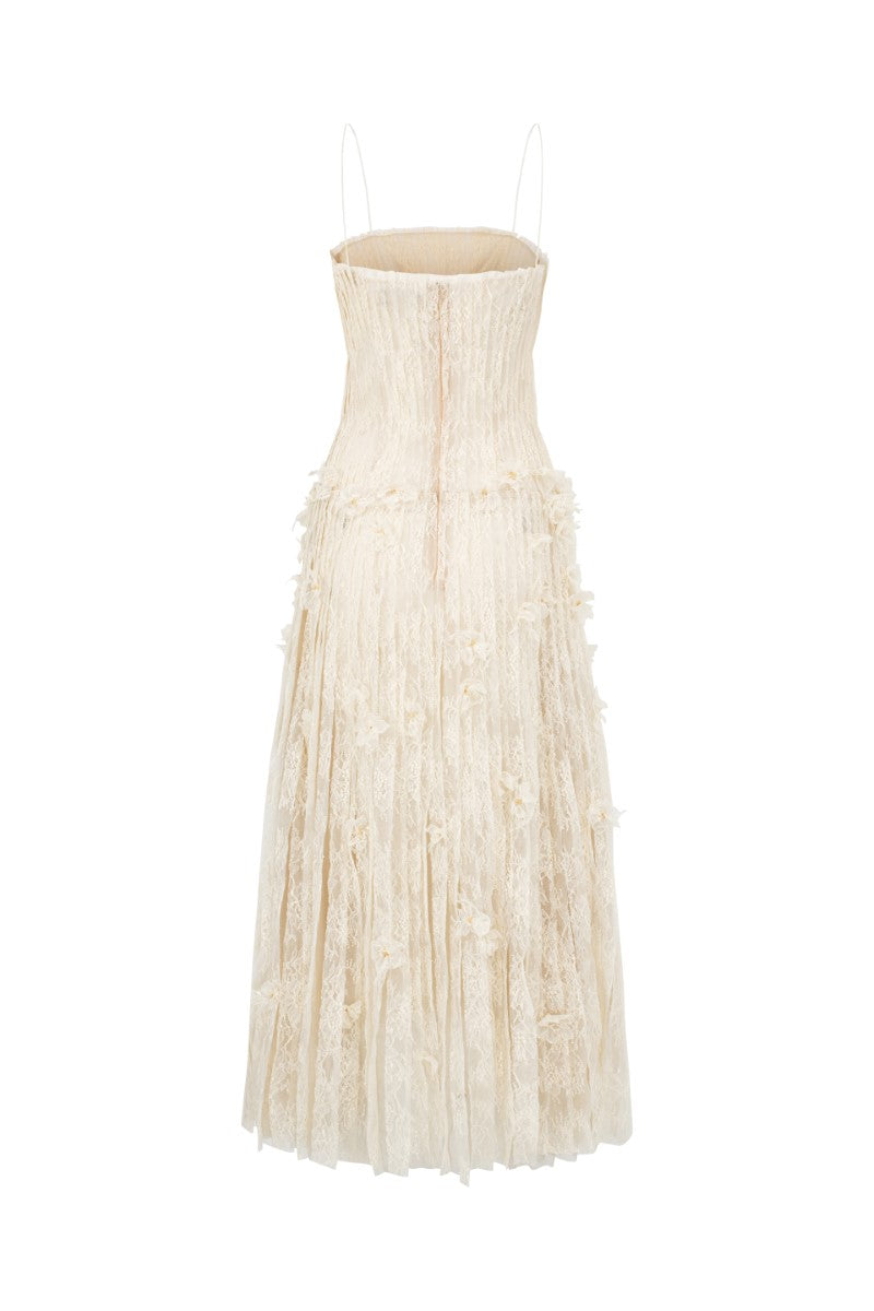 OCTAVIA LACE DRESS IN BEIGE - CULT MIA