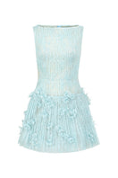 Aqua Flavia lace mini dress by 21Six, featuring delicate lace details and a stylish fit, perfect for casual or semi-formal occasions.