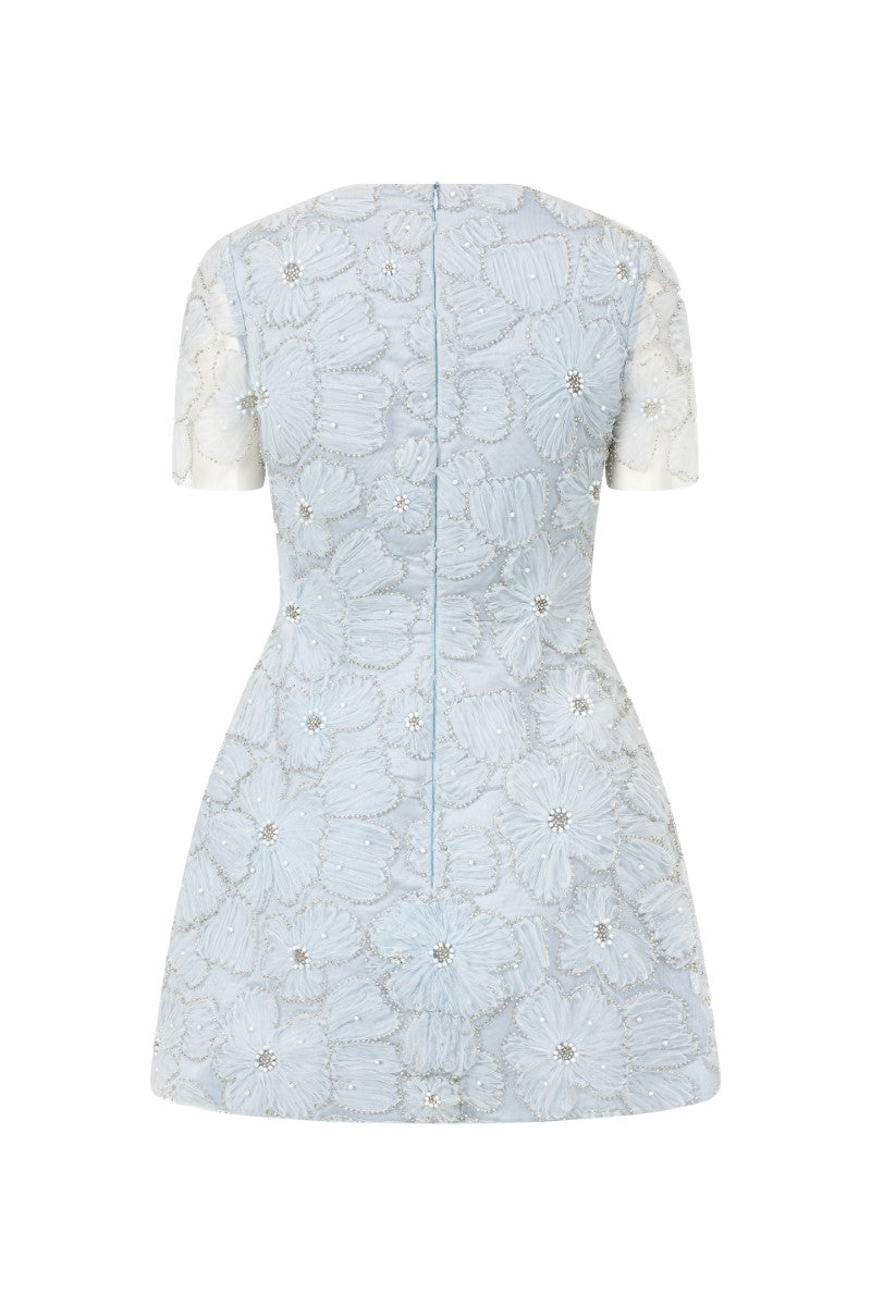 ROSALINE CRYSTAL LACE FLORAL DRESS - CULT MIA
