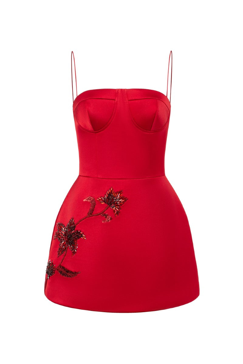 SIBEL SILK SATIN STRAPLESS DRESS - CULT MIA