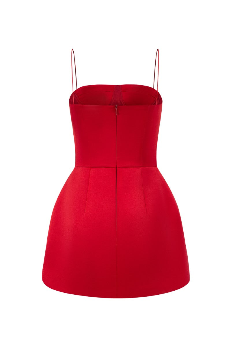 Sibel silk satin strapless mini dress by 21Six featuring a sleek, fitted design and smooth satin fabric.