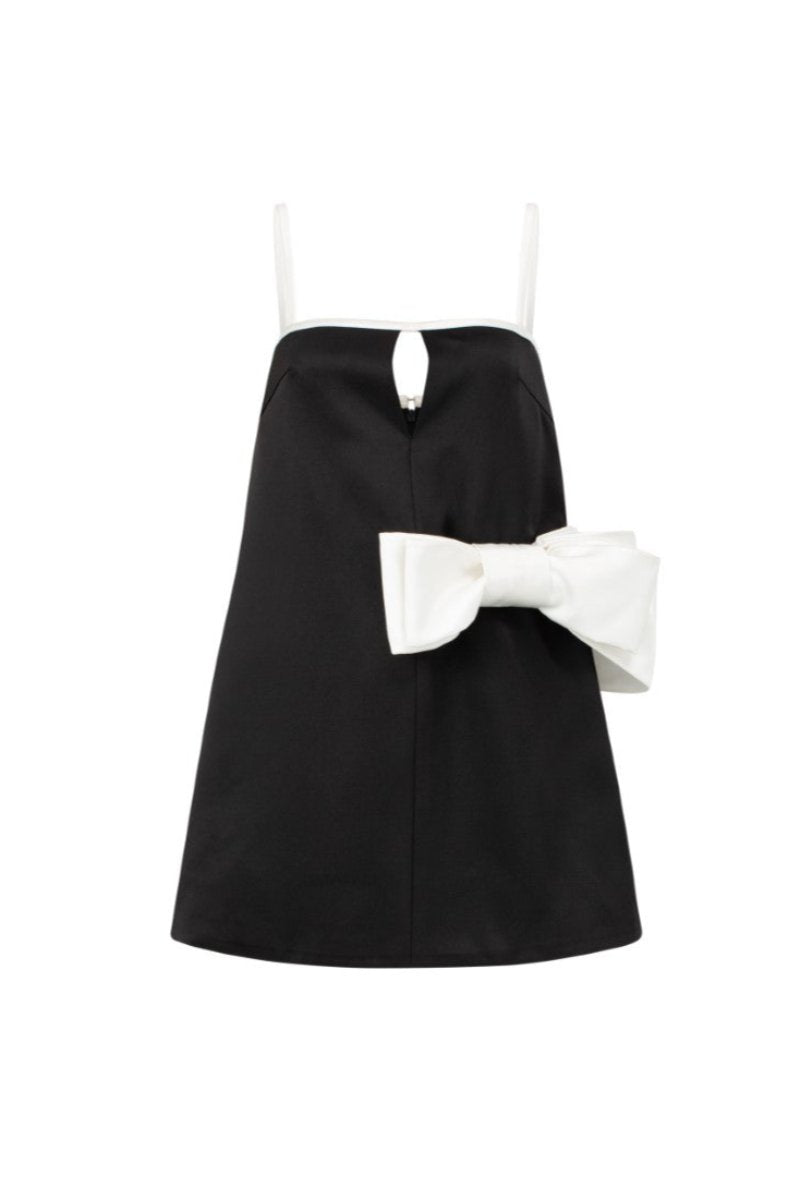 SLOANE TAFFETA A-LINE BOW MINI DRESS - CULT MIA