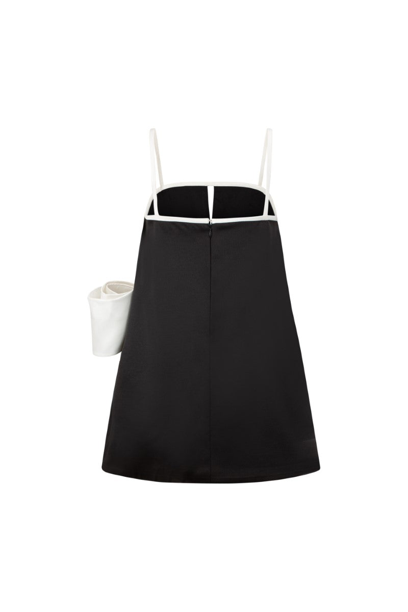 SLOANE TAFFETA A-LINE BOW MINI DRESS - CULT MIA