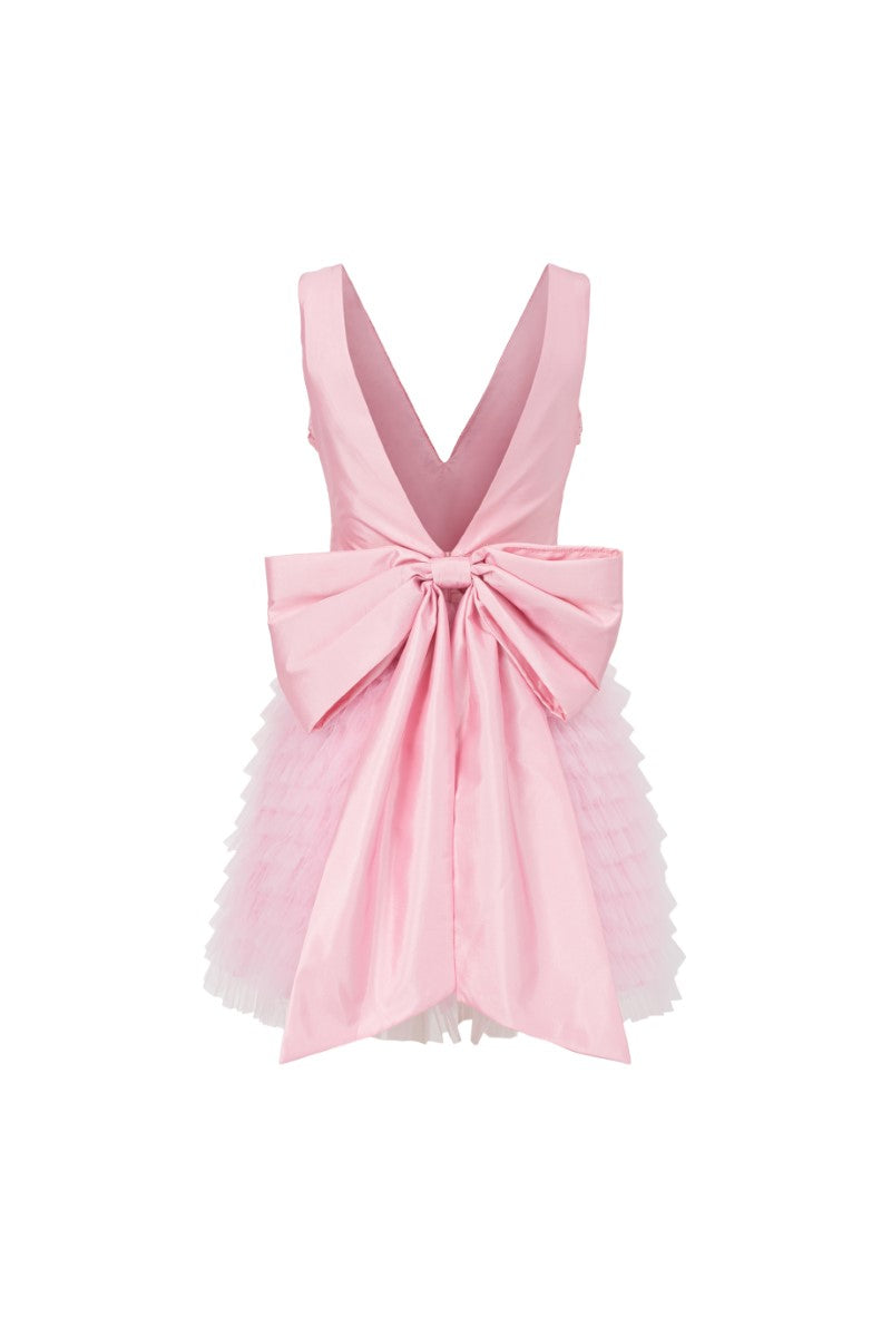 JORDYN SILK TAFFETA MIXED TULLE LAYERED DRESS - CULT MIA