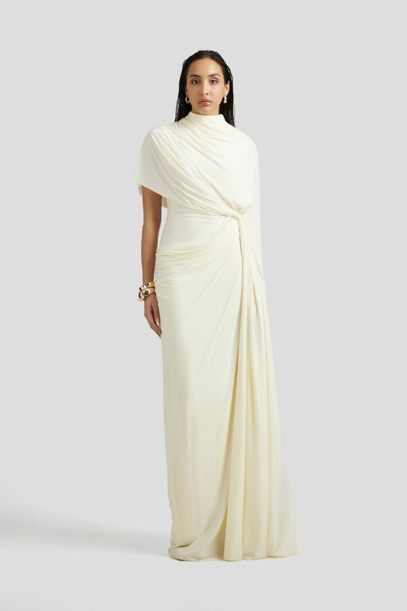 LUCIANA MAXI DRESS IN OFF WHITE - CULT MIA