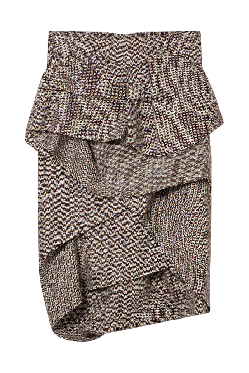 GALA FINE HERRINGBONE TOP IN DARK CHOCOLATE
