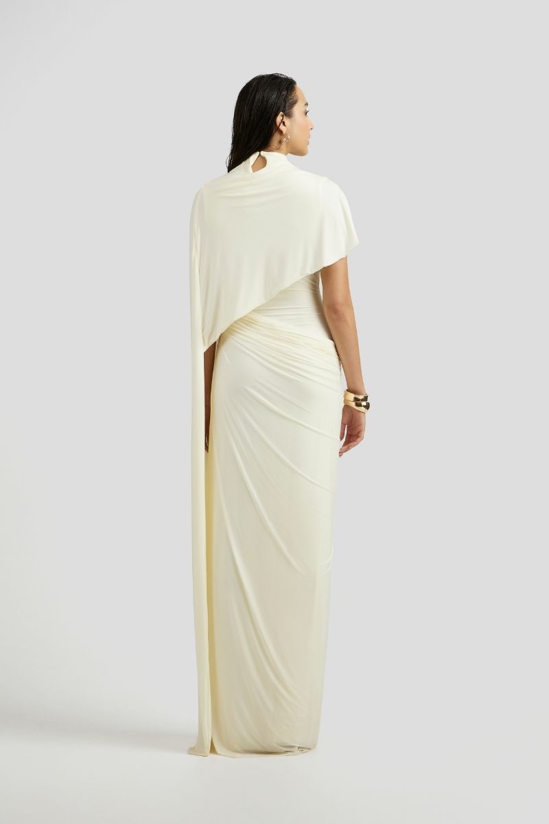 LUCIANA MAXI DRESS IN OFF WHITE - CULT MIA