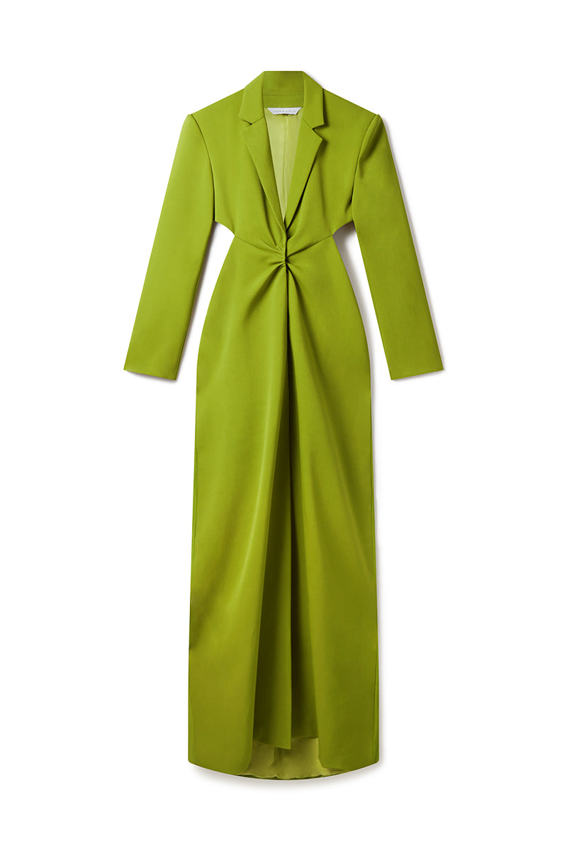 CASPER BONDED TWILL DRESS COAT IN PALM GREEN