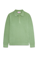 Light green evening shirt by La Granni, featuring a classic collar and long sleeves, displayed on a hanger.