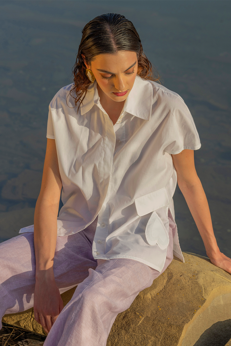 WHITE SWEETHEART SHIRT - CULT MIA