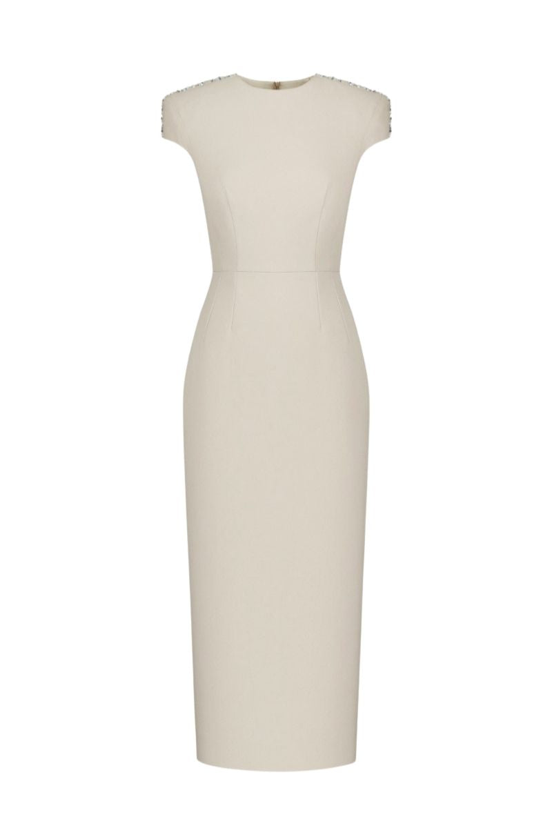 HADRIAN CREAM MIDI DRESS - CULT MIA