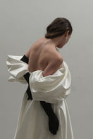 Elegant Off-White Volume Sculpted Gown by Monetre featuring a flowing silhouette and sculptural design in luxurious fabric.
