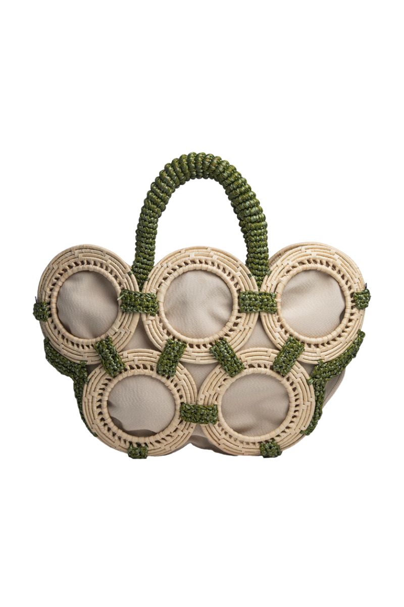 Greenish Catarina Mina LumiA top handle bag with sleek design and elegant handle for stylish everyday use.