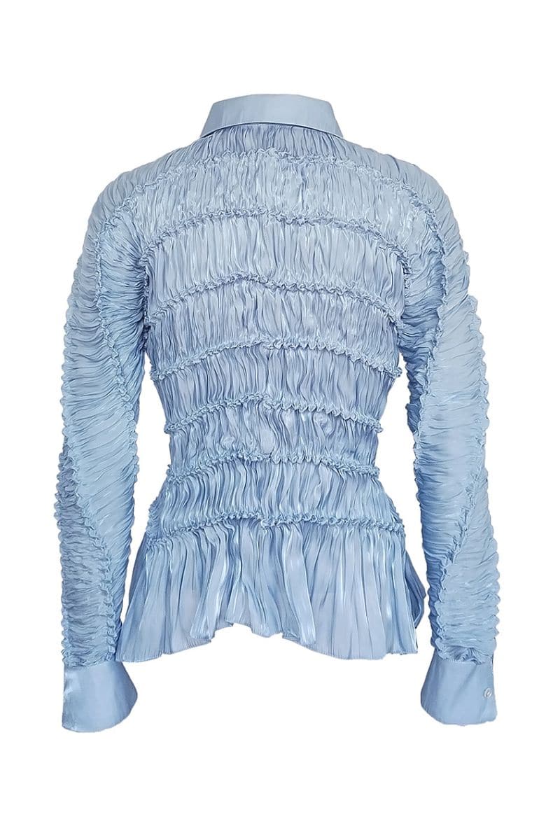 GLORIA BLUE KIMONO SLEEVE SHIBORI BLOUSE - CULT MIA