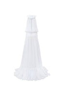 Arti Apparel SALUS Maxi Dress in flowing fabric with a fitted waist and sleeveless design, perfect for casual or summer wear.