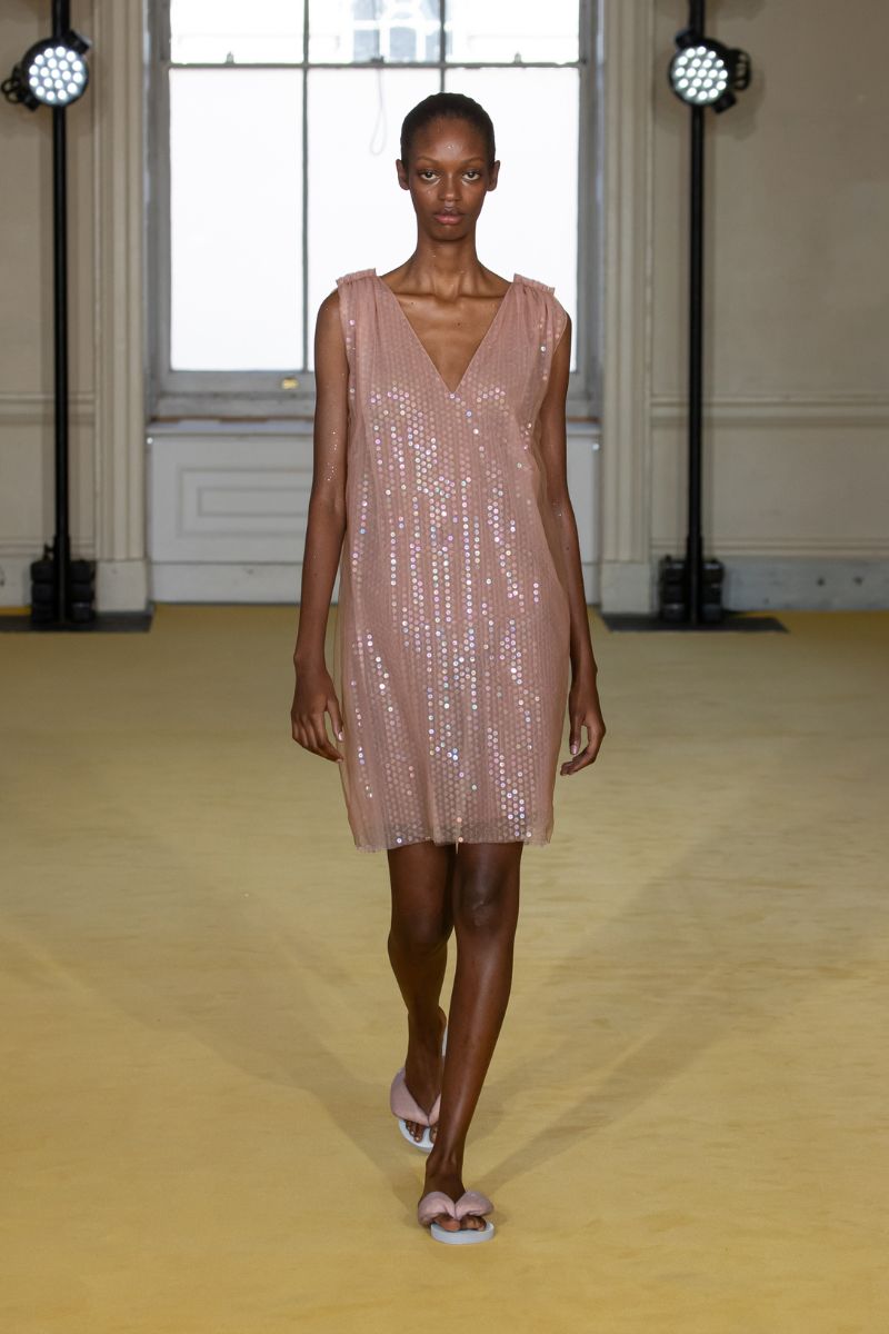 COCO TULLE DRESS IN SALMON PINK AND CARAMEL - CULT MIA