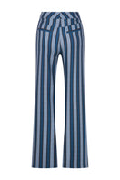 Blue striped pants by ColoReve featuring a relaxed fit and casual style, shown on a model in a natural outdoor setting.