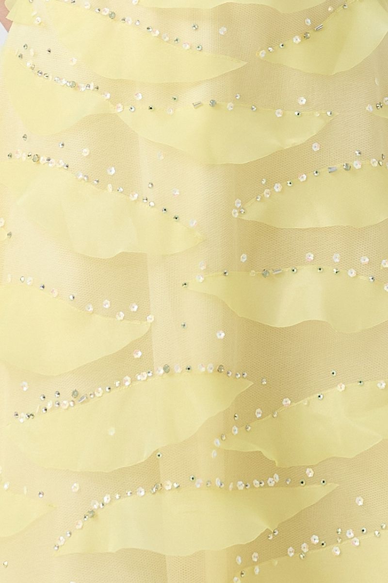 STRAPLESS LIGHT YELLOW MAXI DRESS - CULT MIA