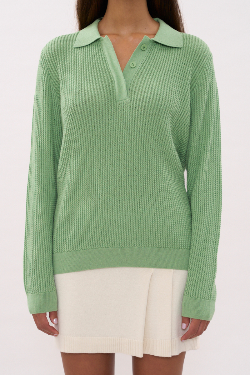 Light green La Granni evening shirt with long sleeves and button-down front, stylish and suitable for formal or casual wear.