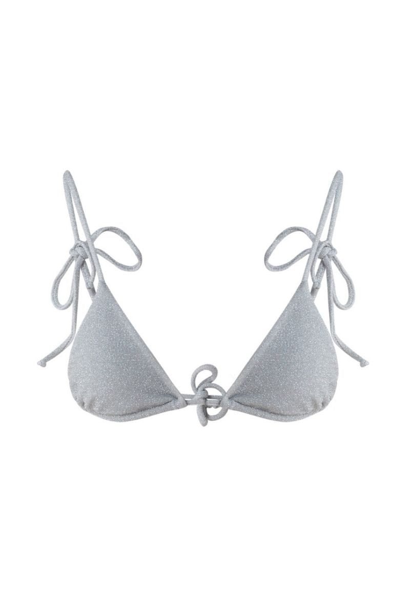CLAUDIA BIKINI TOP IN SILVER GRAY - CULT MIA