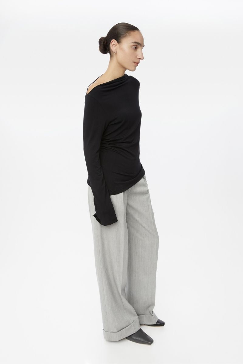 MODAL ASYMMETRIC KNIT TOP - CULT MIA