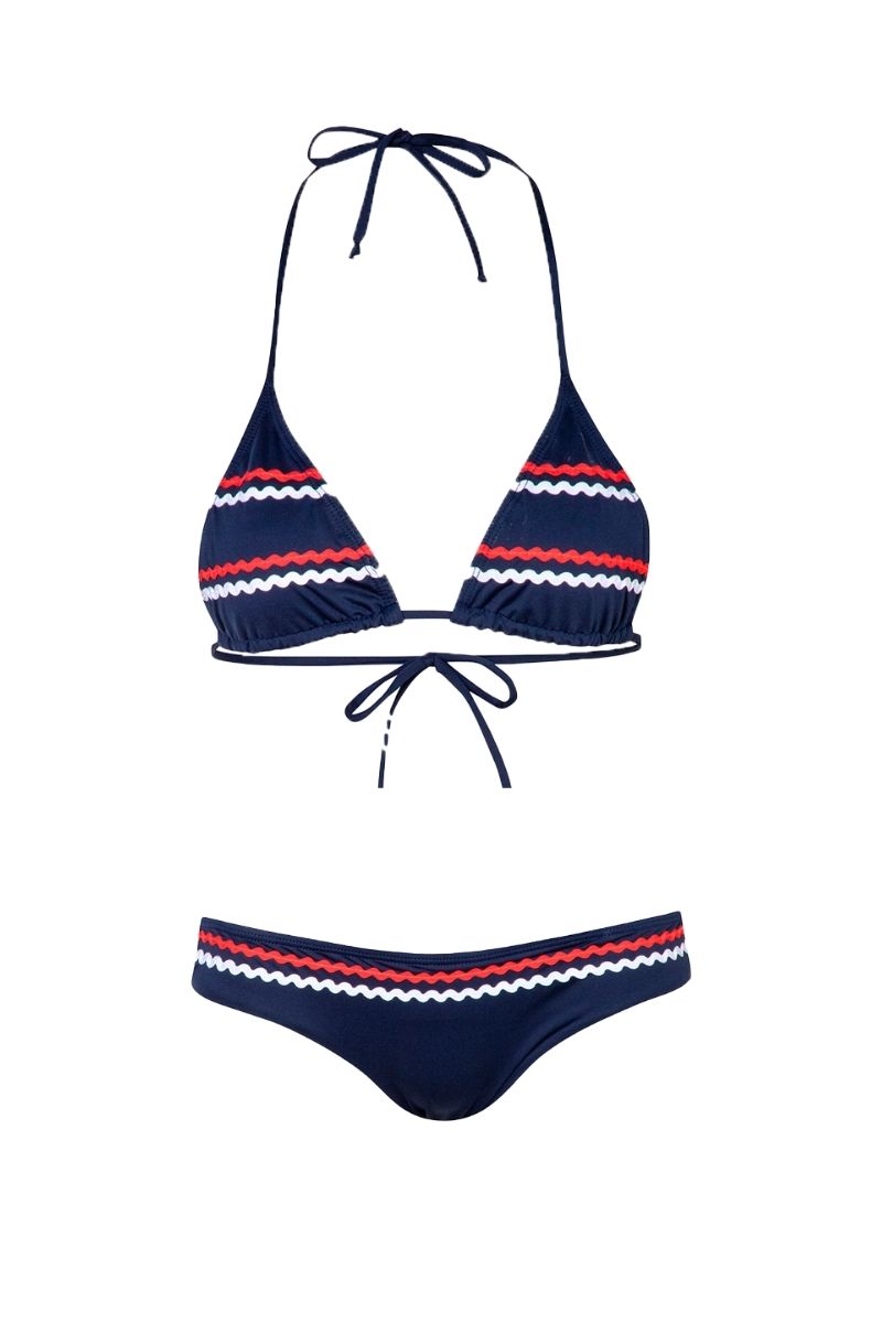 MOA TOP AND TUNAS BOTTOM BIKINI IN NAVY FLAG - CULT MIA