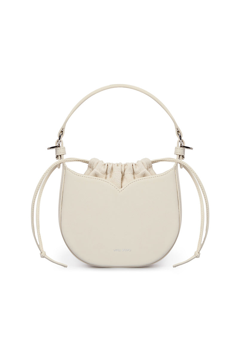 VIKELE STUDIO Maria Mini Bag in Milk, top handle bag with sleek design and soft material, perfect for stylish everyday use.