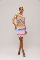 Andreeva Bird of Paradise handmade mini crochet skirt showing intricate floral pattern and lightweight design.
