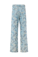 Blue IRIS pants by IKINITA, showcasing a stylish and comfortable pair of casual pants with a modern fit and fabric details.