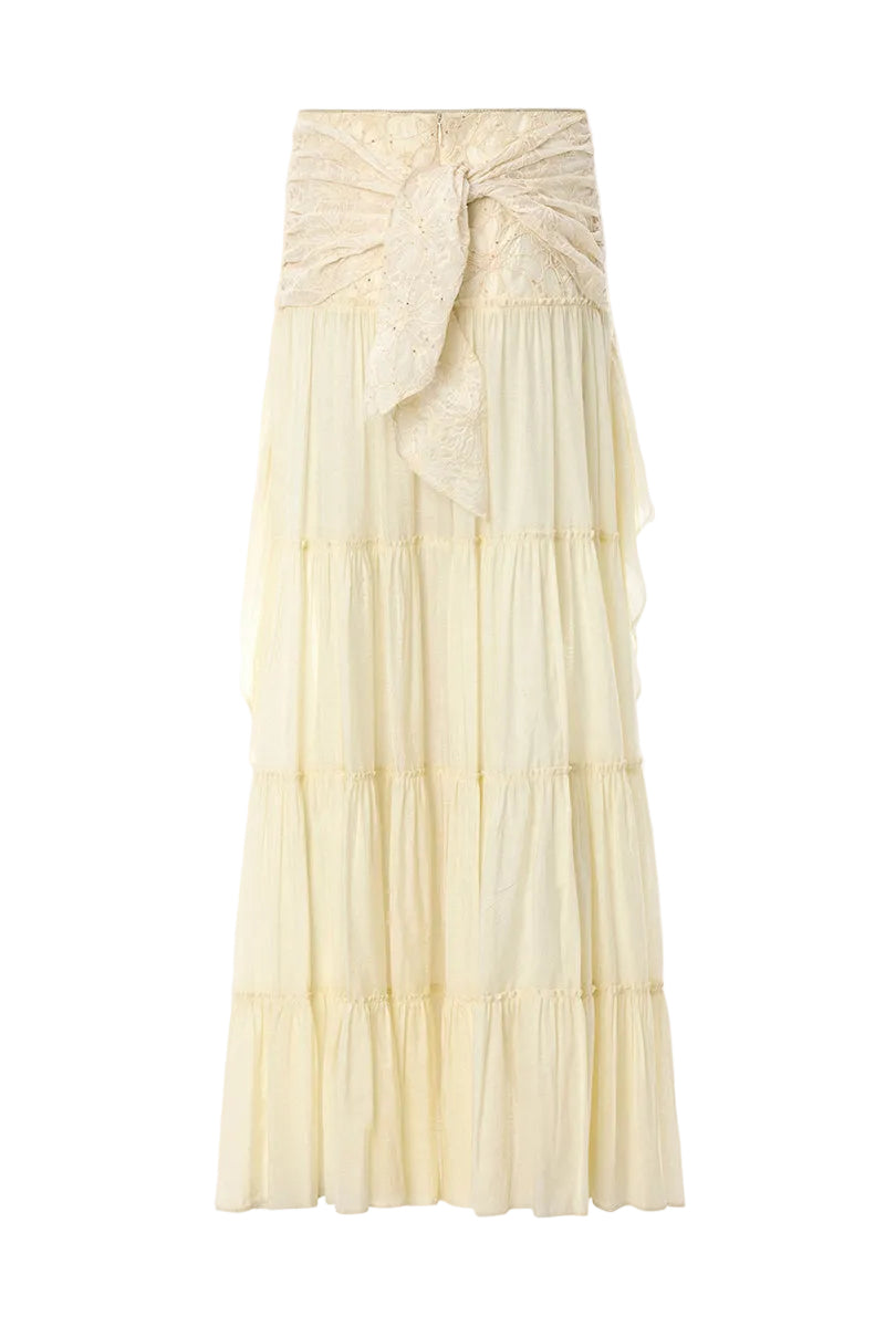 IKINITA Helen butter yellow co-ords set featuring a fitted top and matching pants, stylish and vibrant for casual or dressy wear.