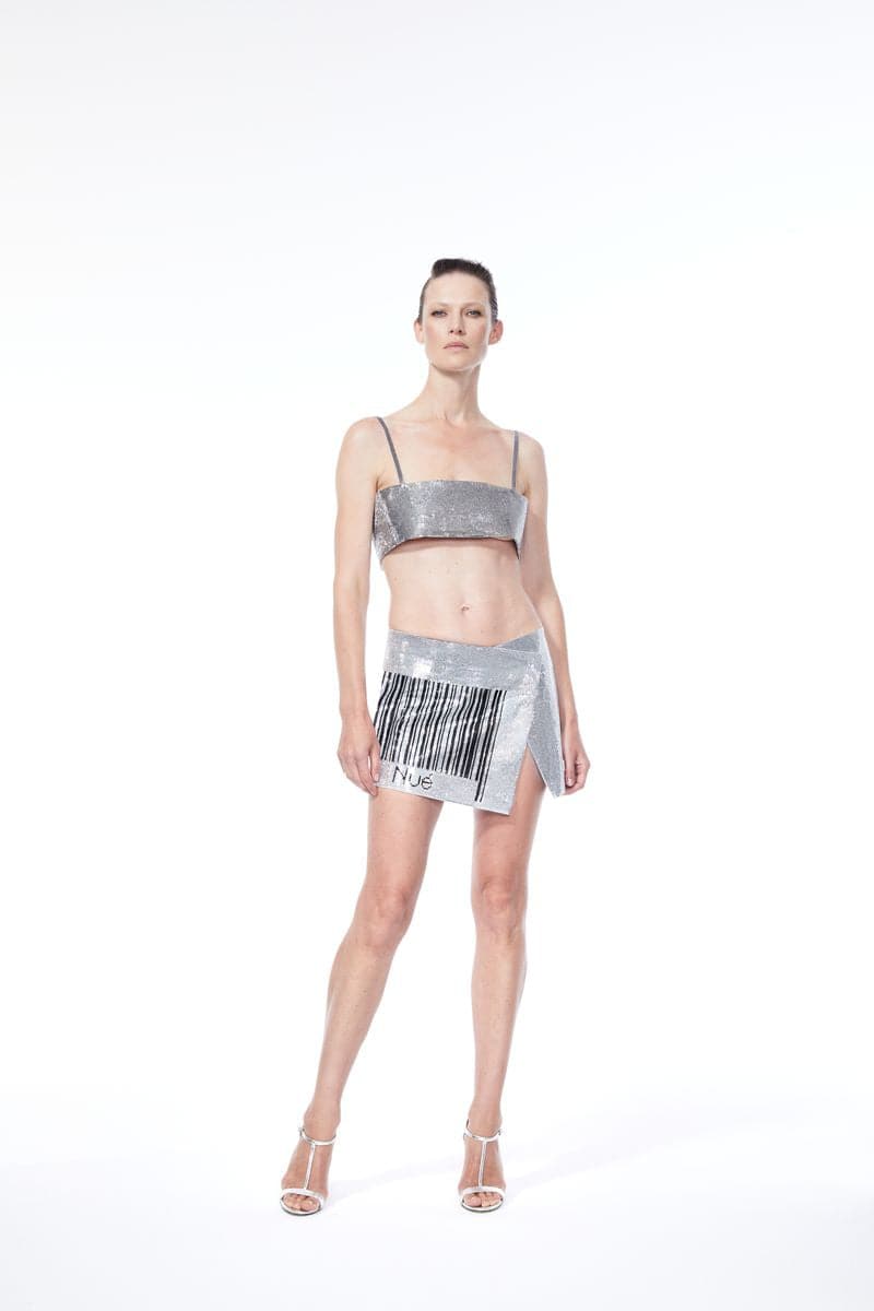 GRAPHITE CRYSTAL MIRROR TOP - CULT MIA