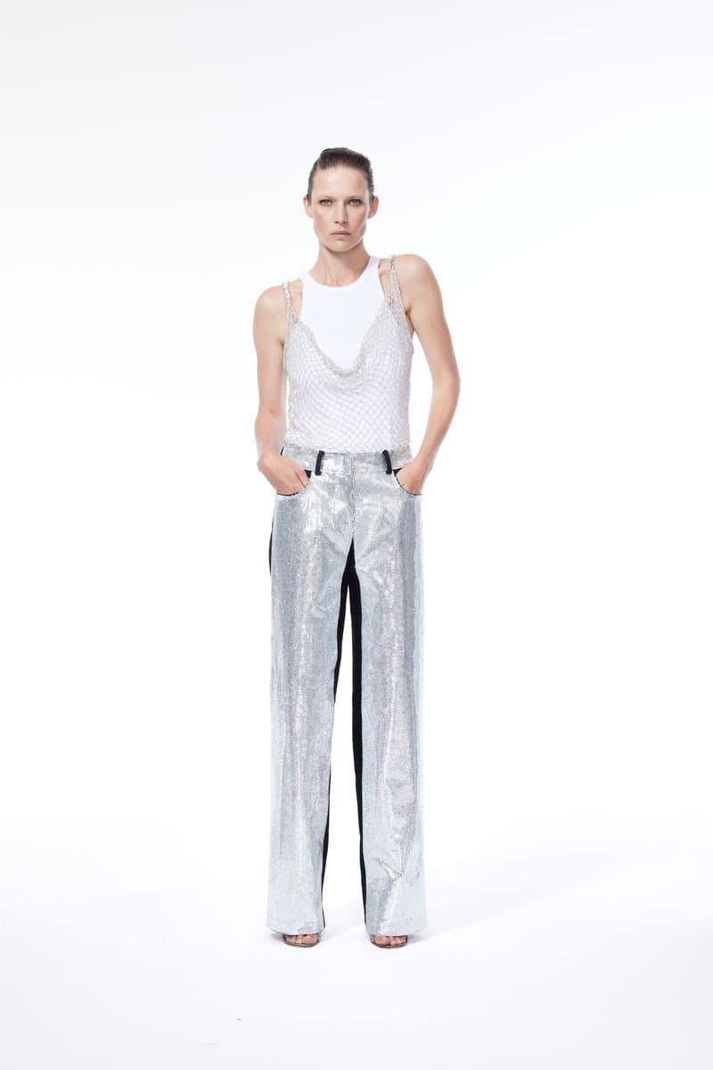 CASSANDRA CRYSTAL DRAPED TOP - CULT MIA