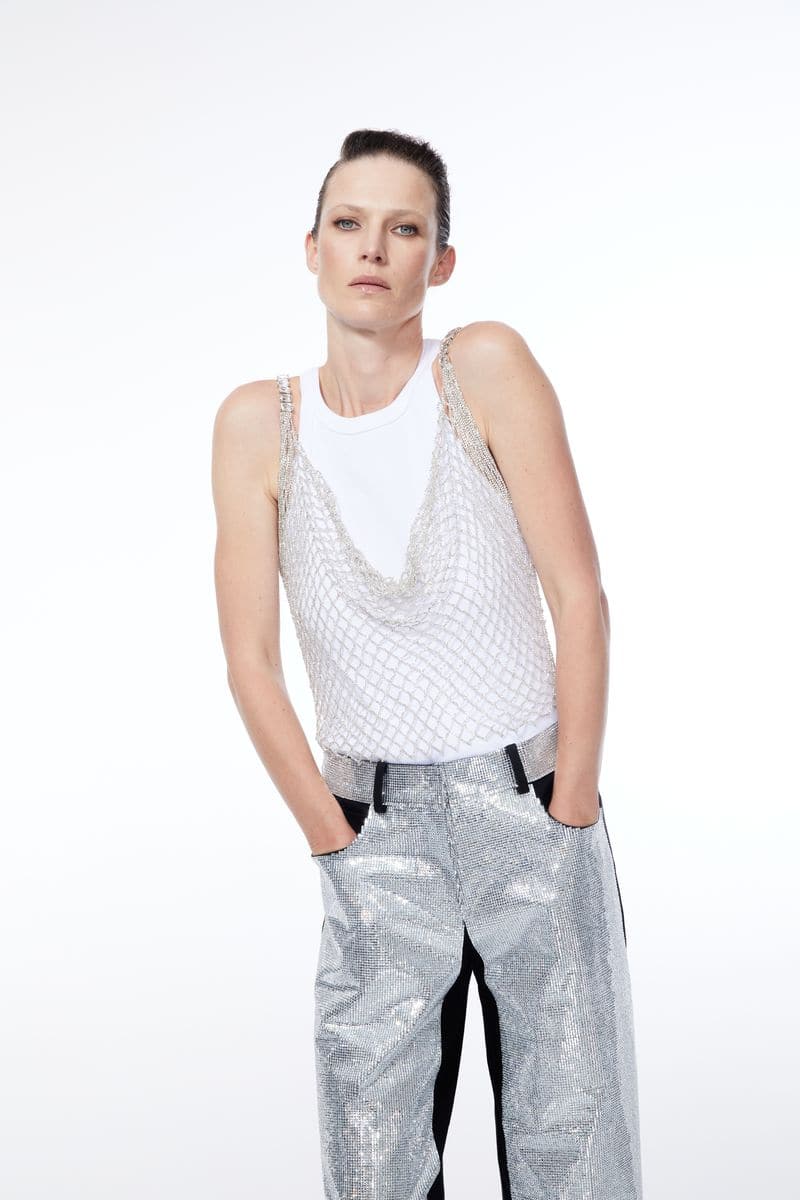 CASSANDRA CRYSTAL DRAPED TOP - CULT MIA