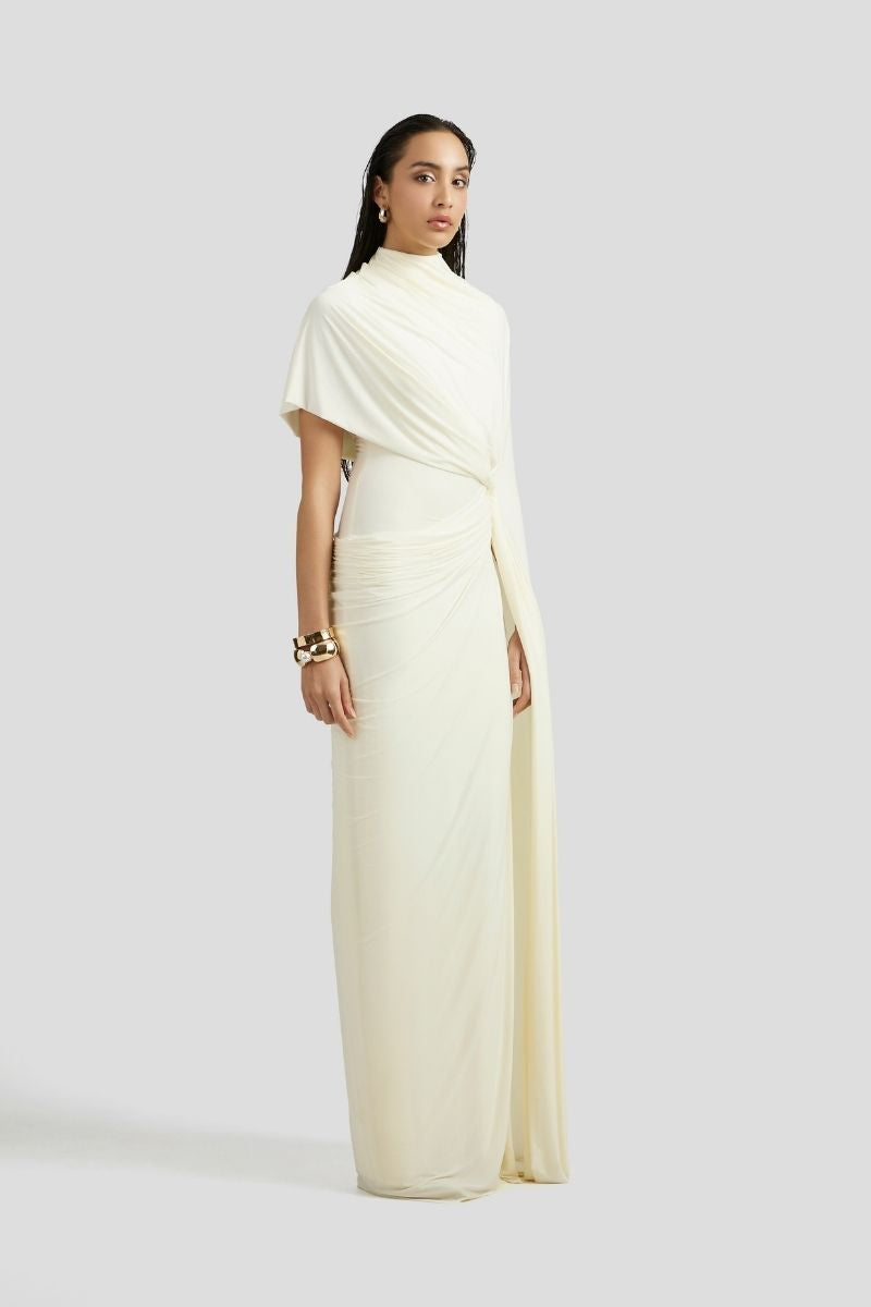 LUCIANA MAXI DRESS IN OFF WHITE - CULT MIA