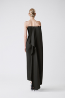 Elegant black Obsidian Flow Maxi Dress by TONYY, flowing fabric with a stylish design perfect for formal occasions.
