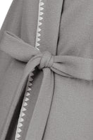 Gray SHELL women’s wool-silk knit robe by MANITO, featuring a cozy, soft knit fabric and relaxed fit for comfortable wear.