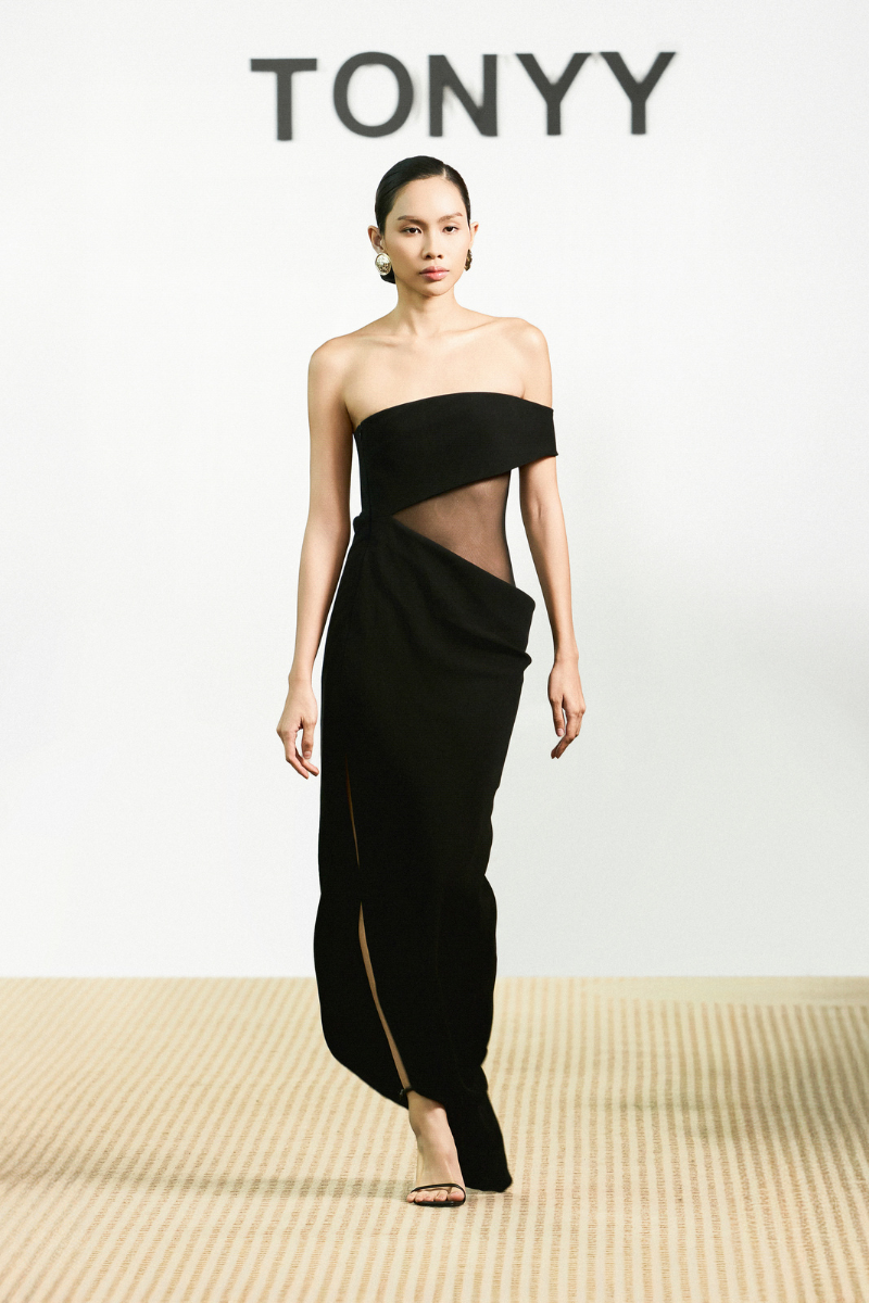 TONYY Night Bloom maxi dress featuring flowing fabric and floral design, perfect for elegant evening or summer wear.