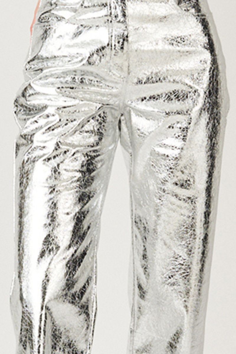 LUPE TEXTURED PANTS IN SILVER - CULT MIA