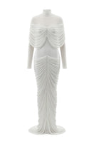 Elegant white gown from White Plan's BRILLIANT DRESS collection, featuring flowing fabric and a fitted silhouette.