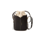 Black Vikele Studio Bucket Mini Bag with shoulder strap, compact and stylish for everyday use.