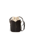 Black Vikele Studio Bucket Mini Bag with shoulder strap, compact and stylish for everyday use.