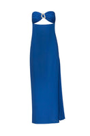 Baobab Aman maxi dress showing flowing fabric, vibrant pattern, and elegant sleeveless design on a neutral background.